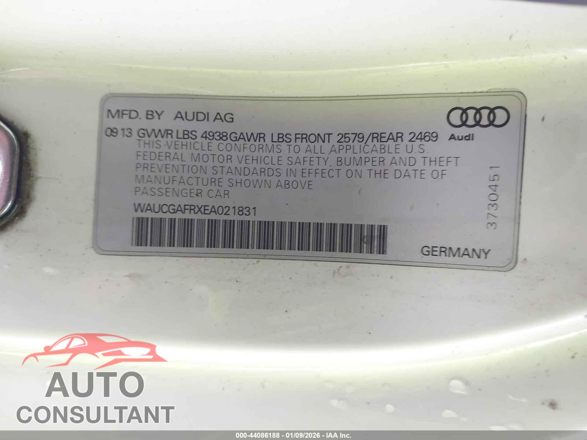 AUDI S5 2014 - WAUCGAFRXEA021831