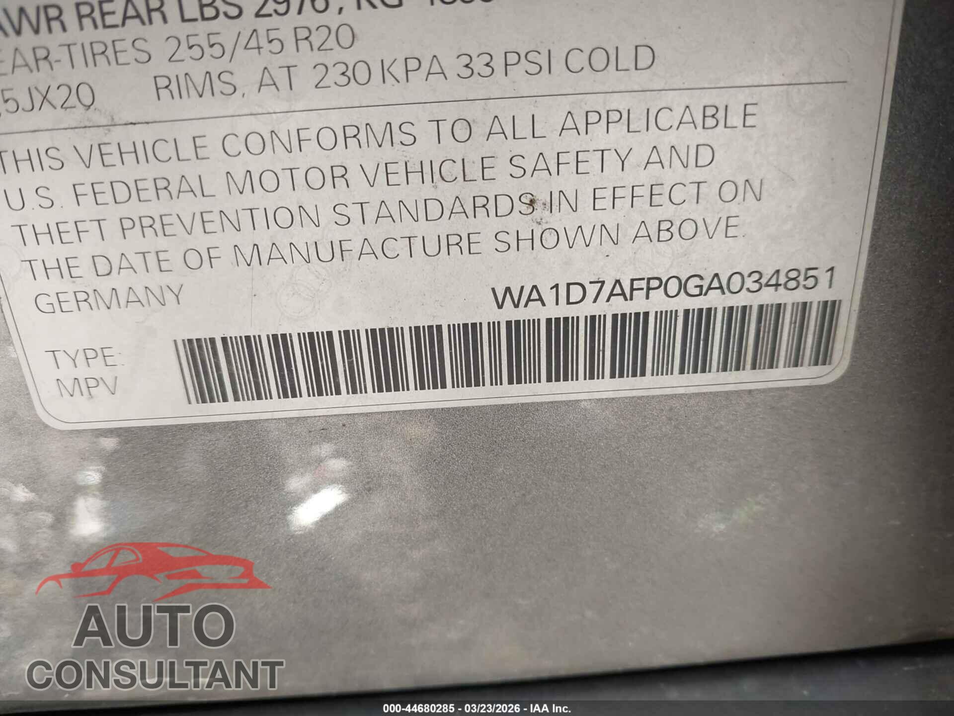 AUDI Q5 2016 - WA1D7AFP0GA034851
