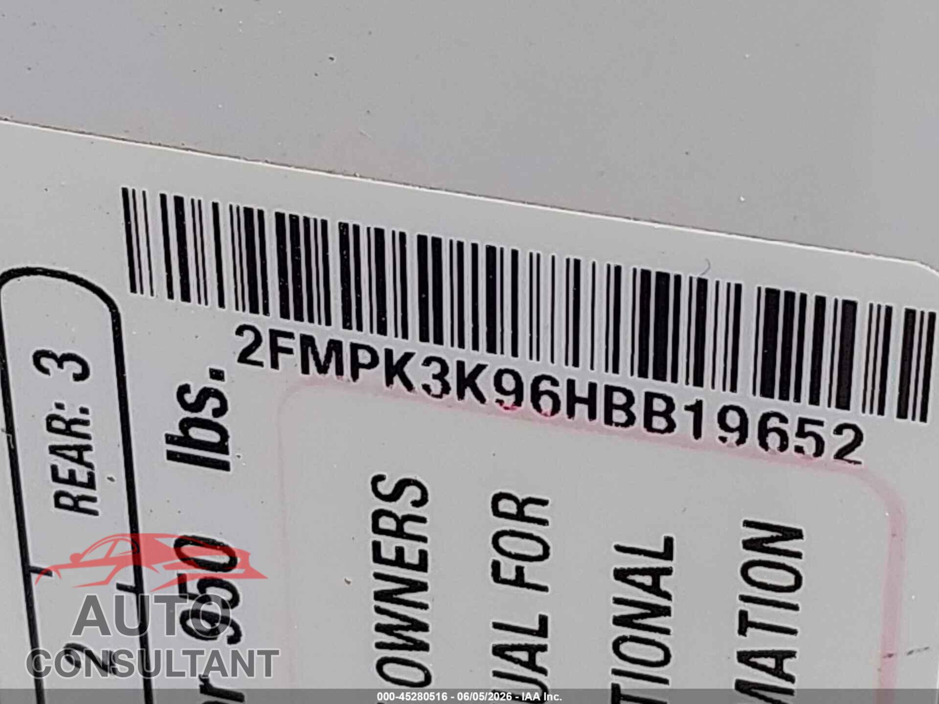 FORD EDGE 2017 - 2FMPK3K96HBB19652