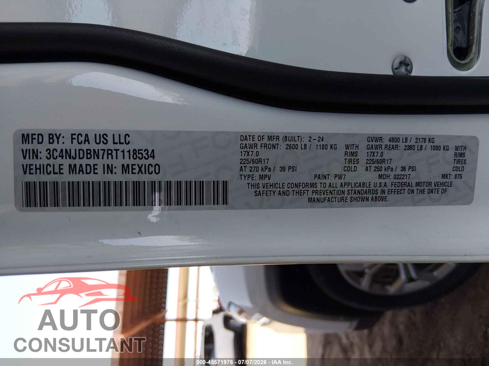 JEEP COMPASS 2024 - 3C4NJDBN7RT118534