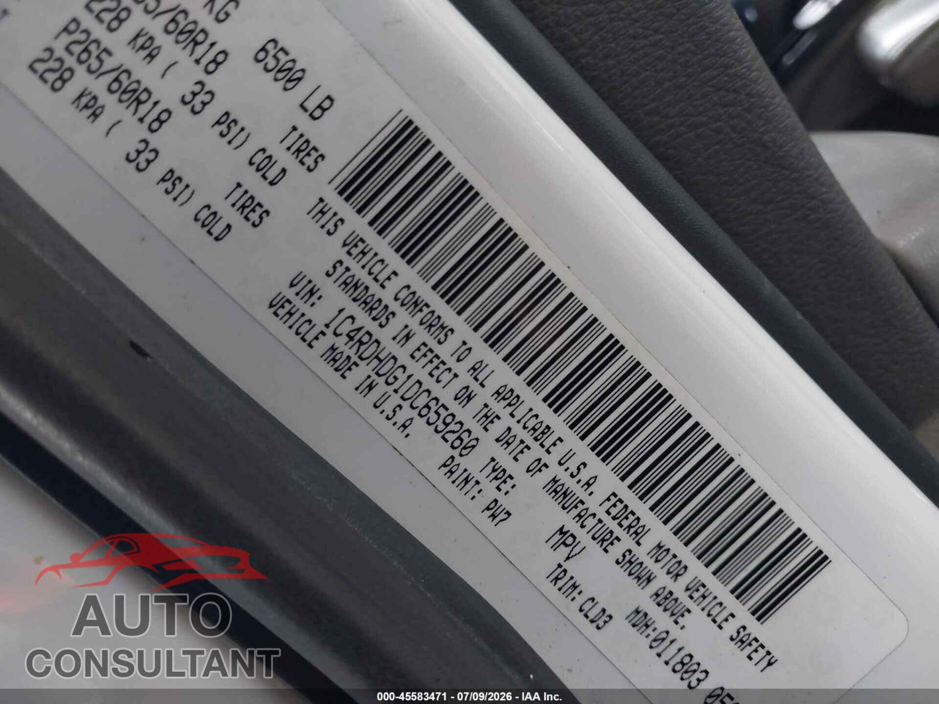 DODGE DURANGO 2013 - 1C4RDHDG1DC659260