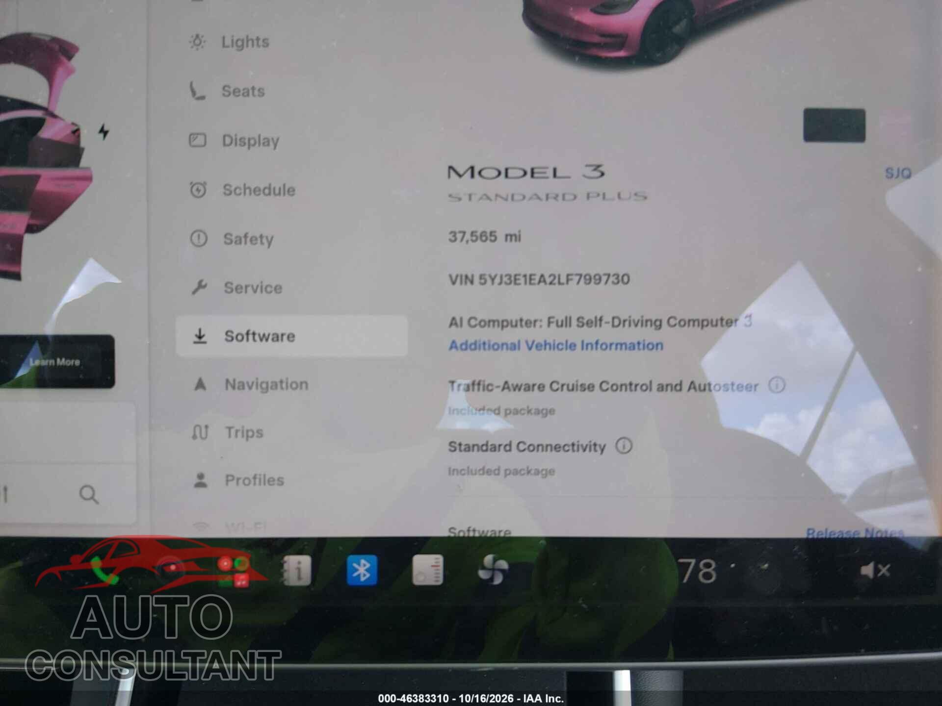 TESLA MODEL 3 2020 - 5YJ3E1EA2LF799730