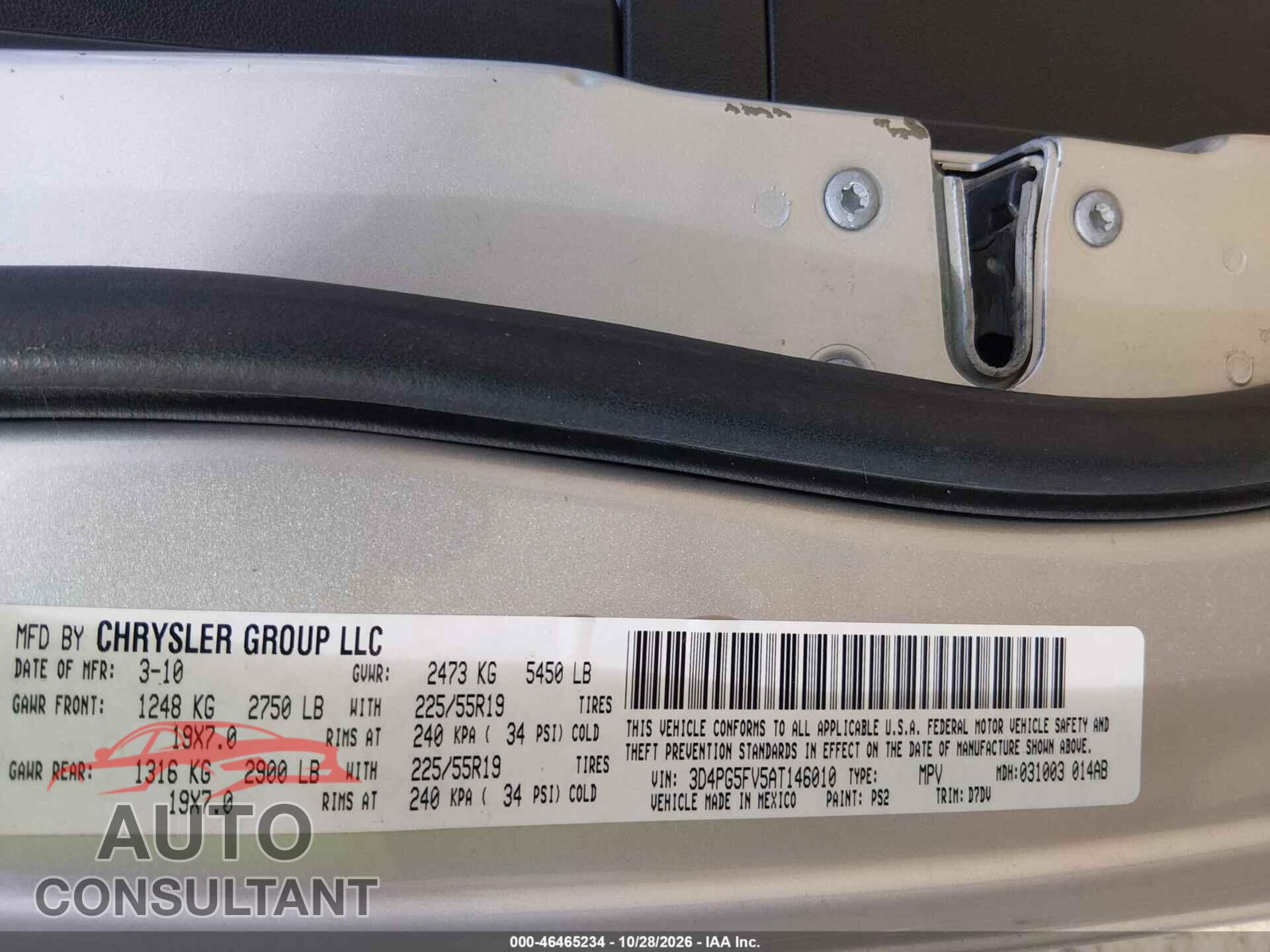 DODGE JOURNEY 2010 - 3D4PG5FV5AT146010