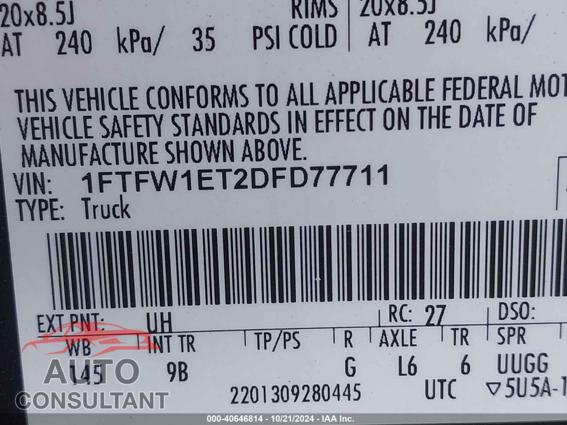 FORD F-150 2013 - 1FTFW1ET2DFD77711