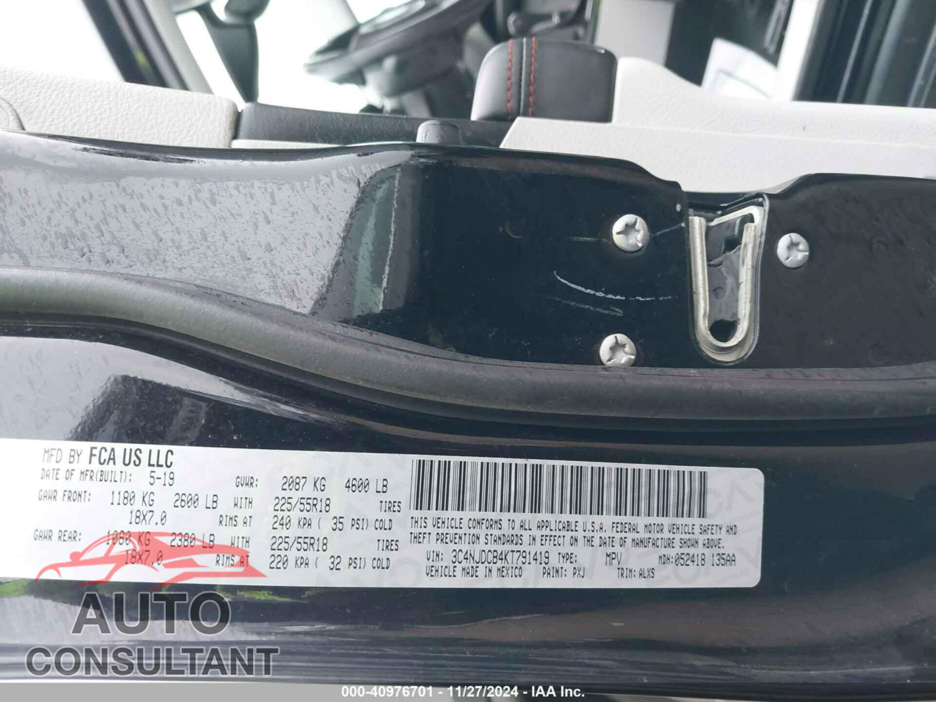 JEEP COMPASS 2019 - 3C4NJDCB4KT791419