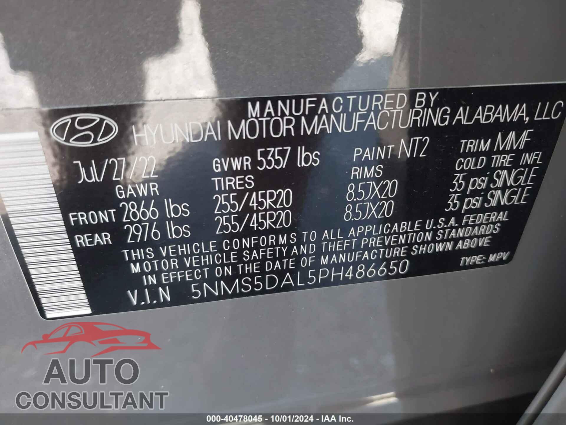 HYUNDAI SANTA FE 2023 - 5NMS5DAL5PH486650