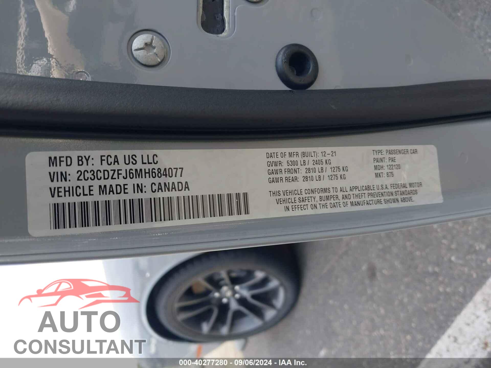 DODGE CHALLENGER 2021 - 2C3CDZFJ6MH684077