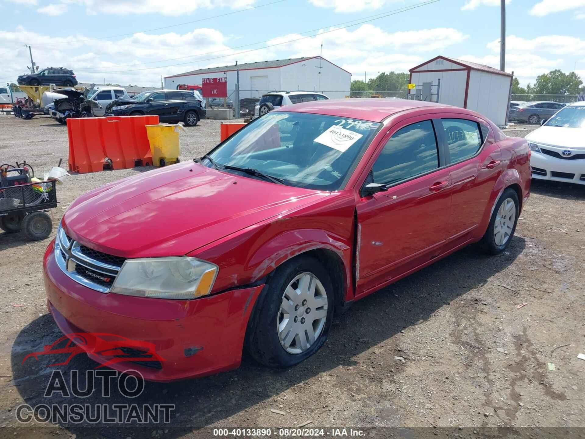 DODGE AVENGER 2012 - 1C3CDZAG6CN327709