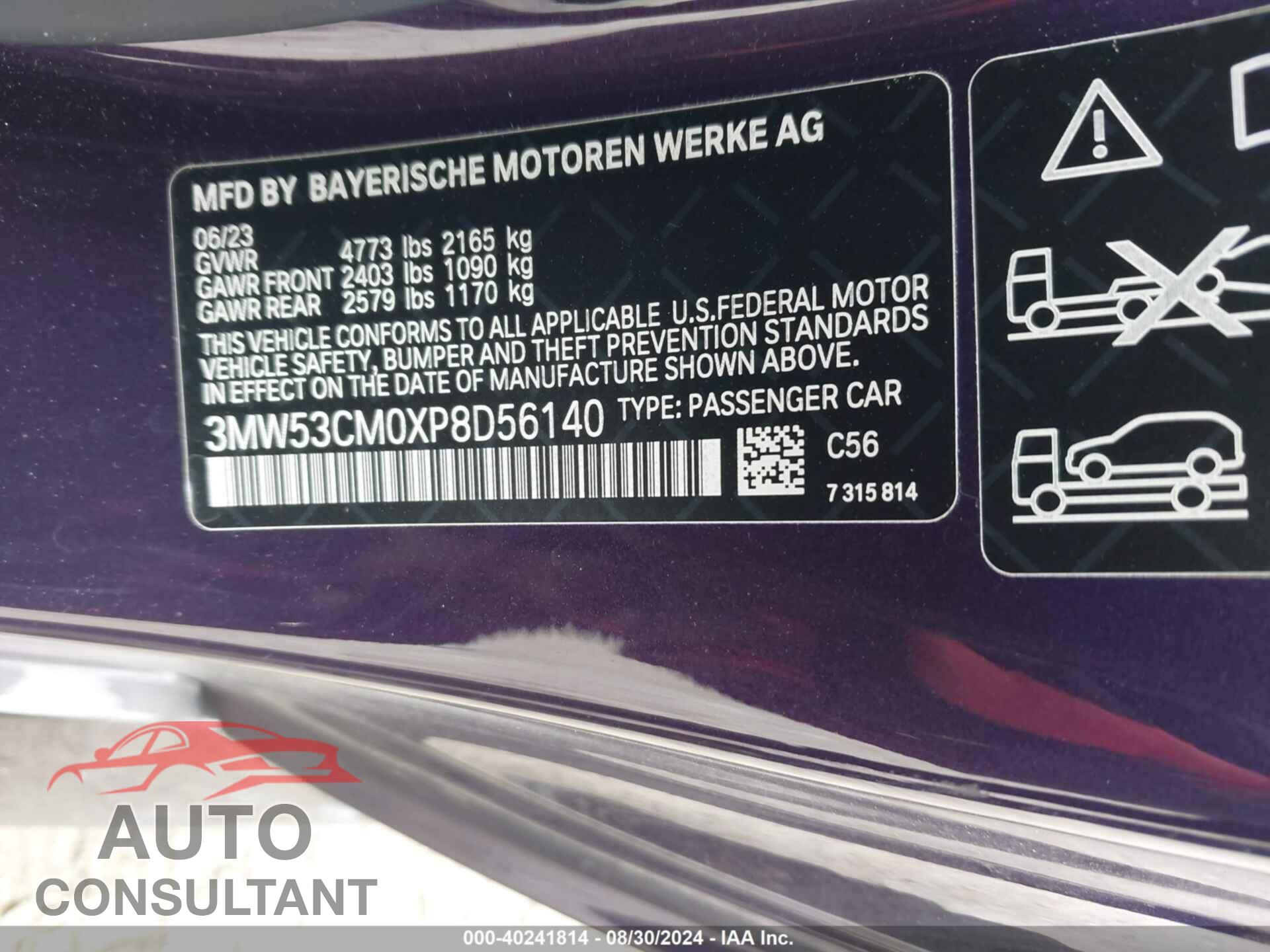 BMW M240 2023 - 3MW53CM0XP8D56140