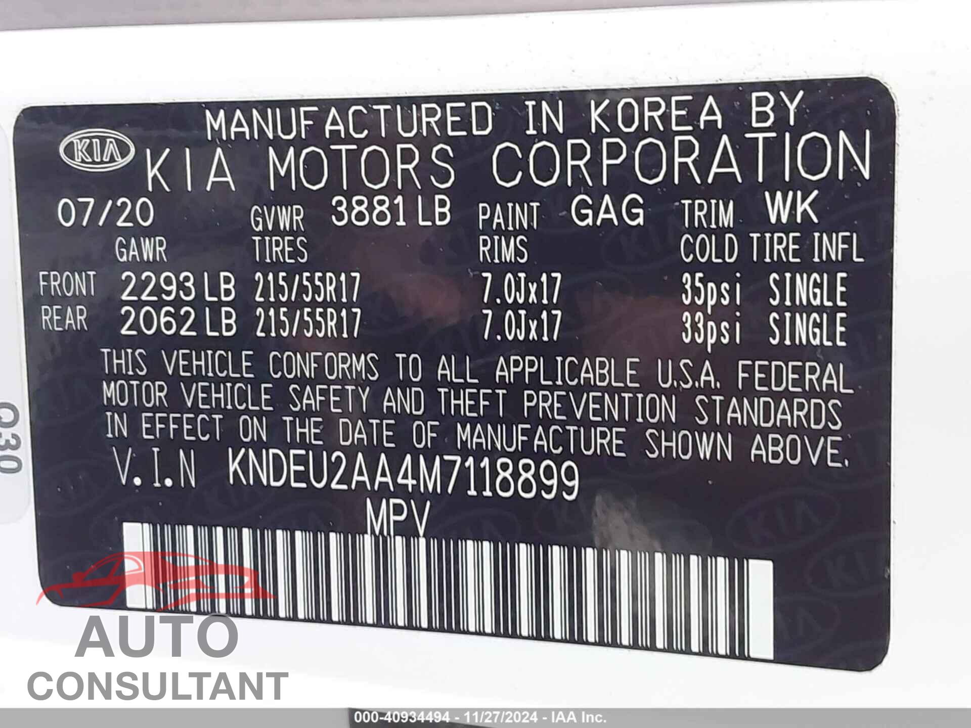 KIA SELTOS 2021 - KNDEU2AA4M7118899