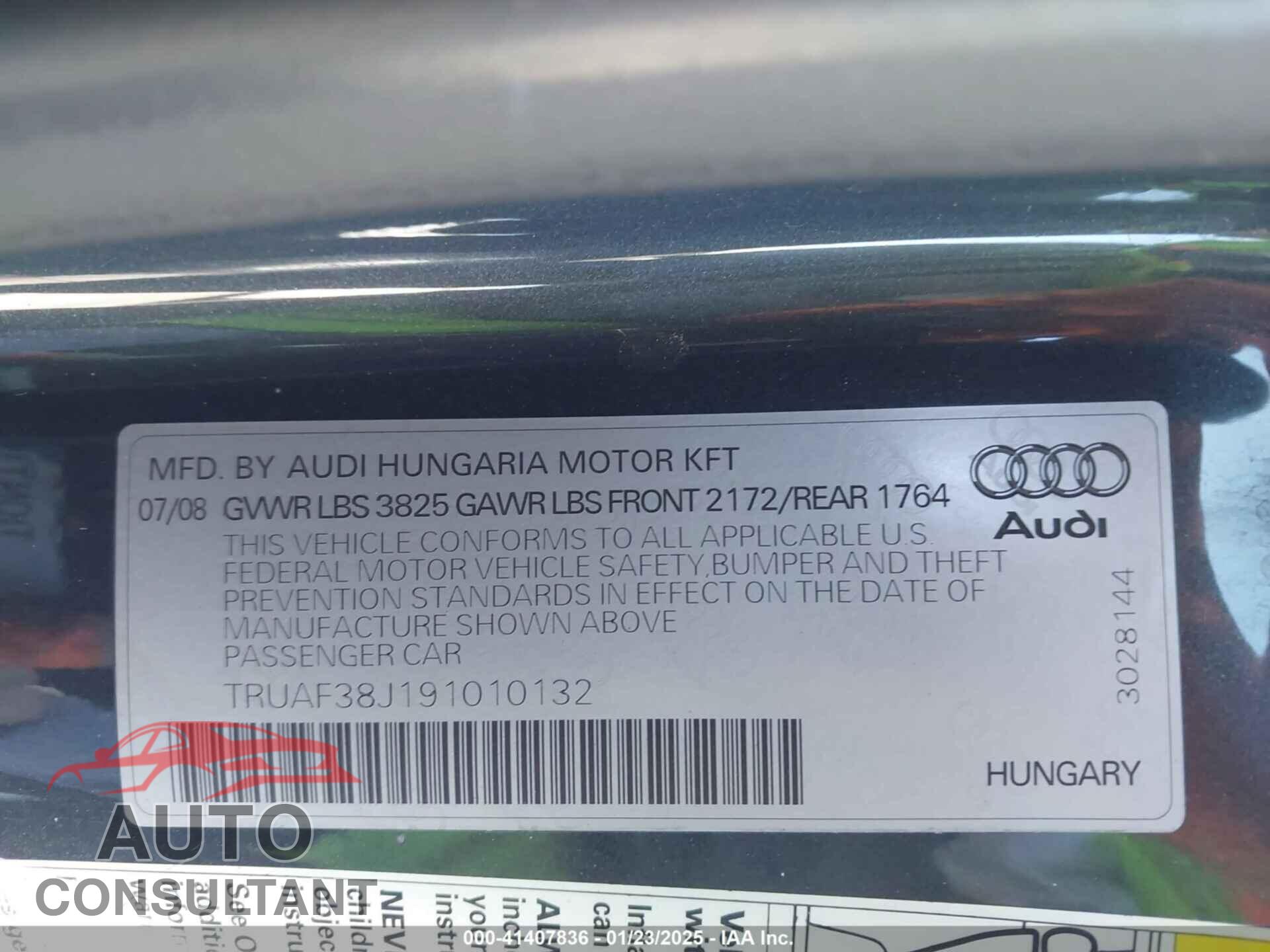 AUDI TT 2009 - TRUAF38J191010132