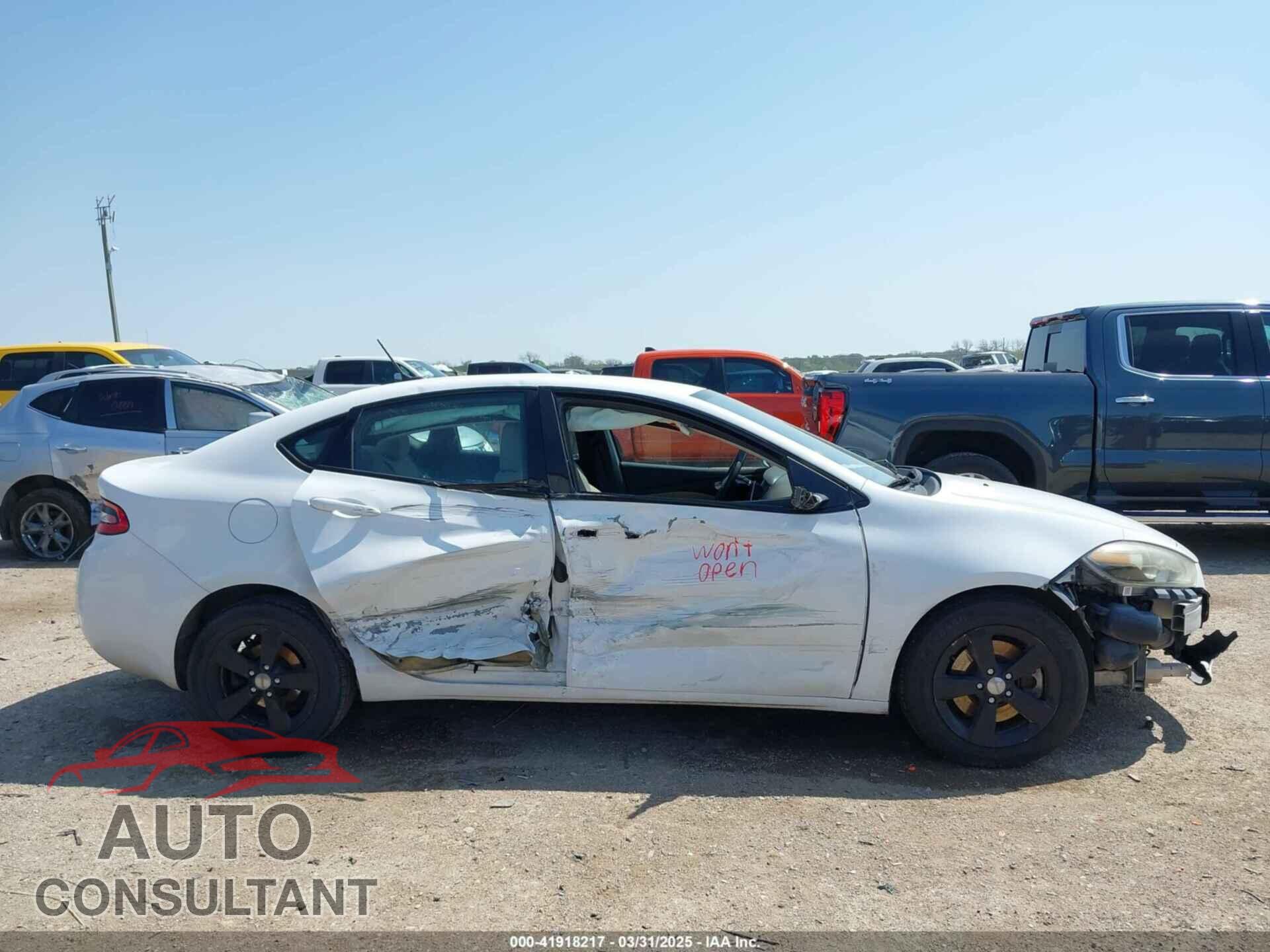 DODGE DART 2015 - 1C3CDFBB0FD128313
