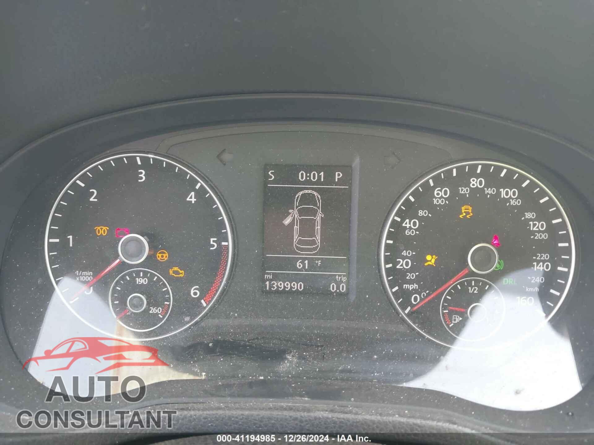 VOLKSWAGEN PASSAT 2013 - 1VWBN7A32DC070502