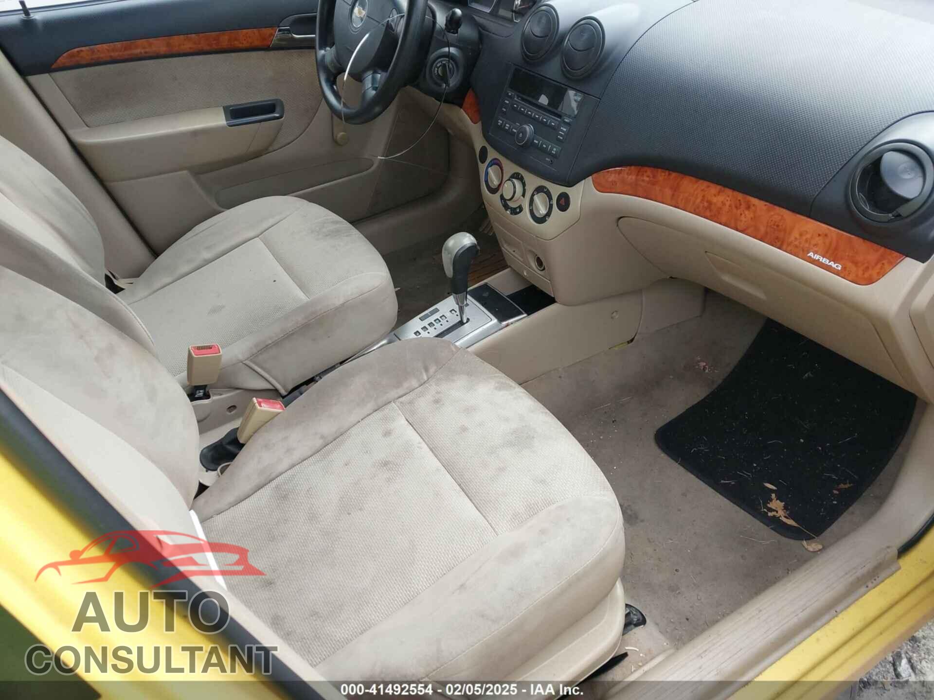 CHEVROLET AVEO 2009 - KL1TD56EX9B334529