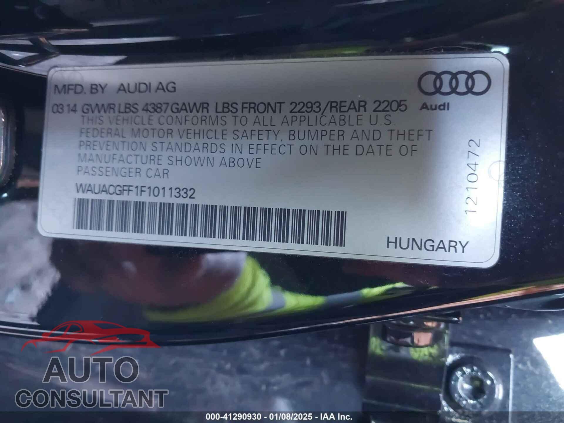 AUDI A3 2015 - WAUACGFF1F1011332