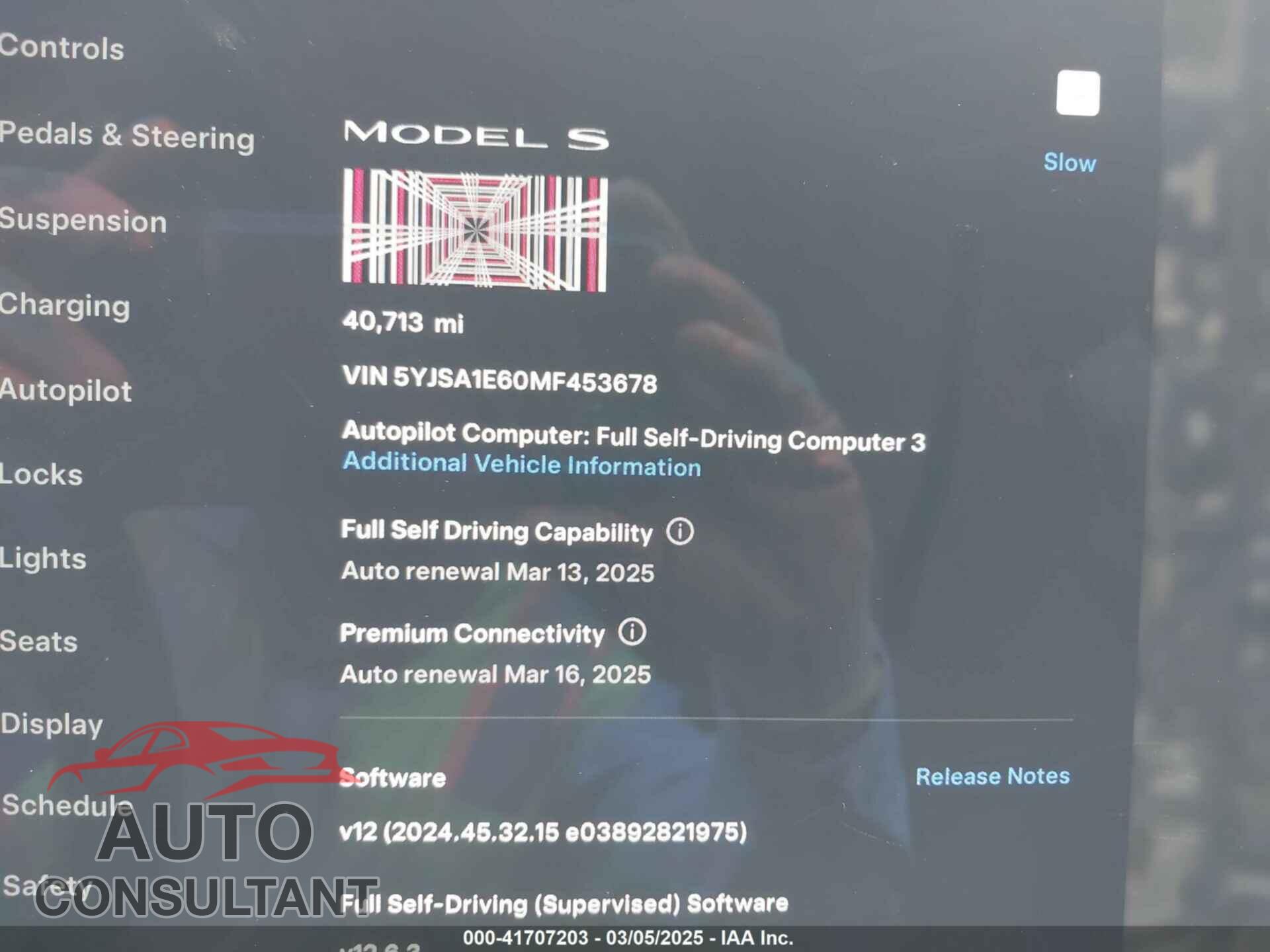 TESLA MODEL S 2021 - 5YJSA1E60MF453678
