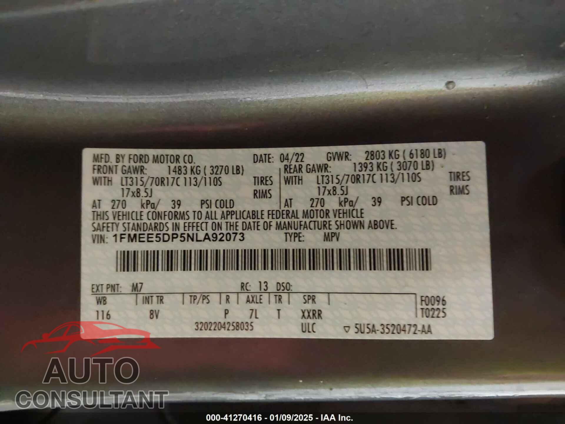 FORD BRONCO 2022 - 1FMEE5DP5NLA92073