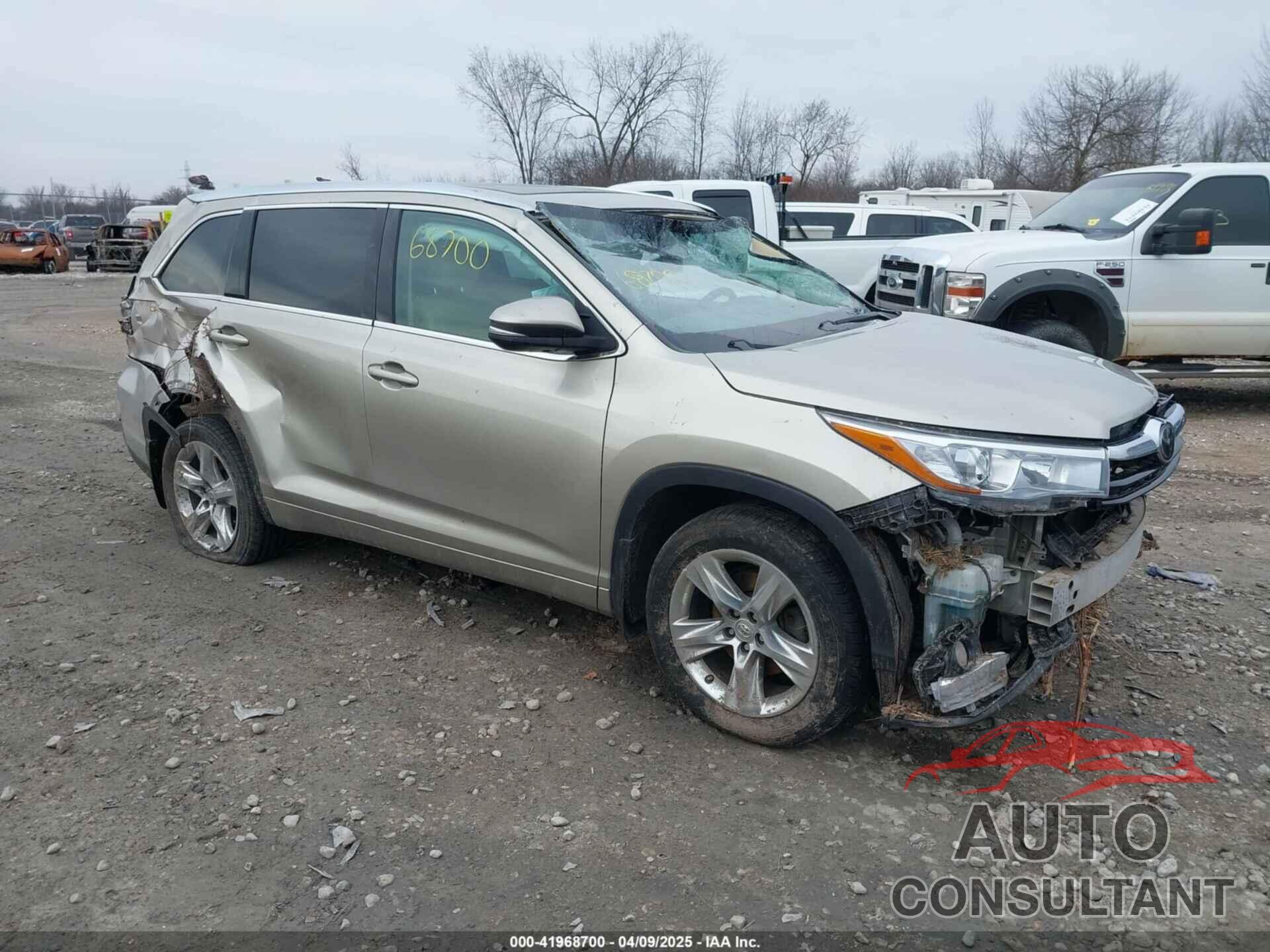 TOYOTA HIGHLANDER 2014 - 5TDDKRFH7ES005889