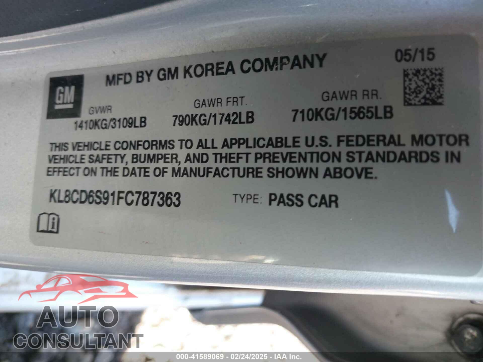 CHEVROLET SPARK 2015 - KL8CD6S91FC787363