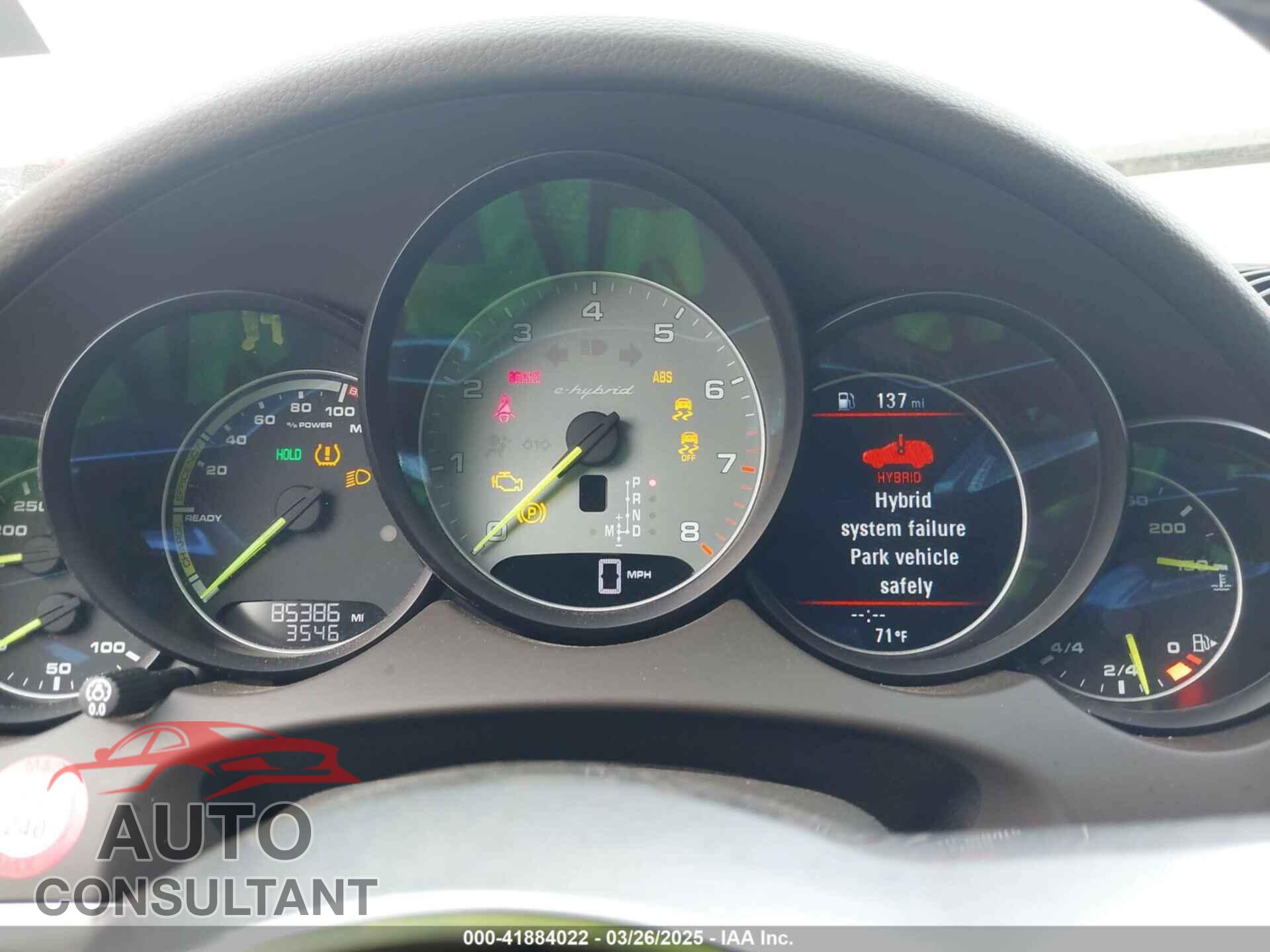 PORSCHE CAYENNE E-HYBRID 2016 - WP1AE2A26GLA59496