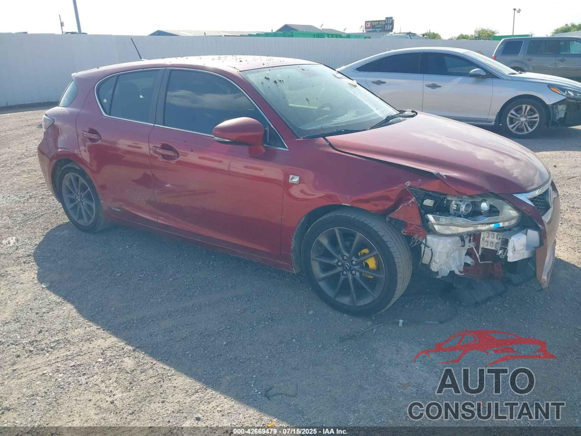 LEXUS CT 200H 2013 - JTHKD5BH2D2130254