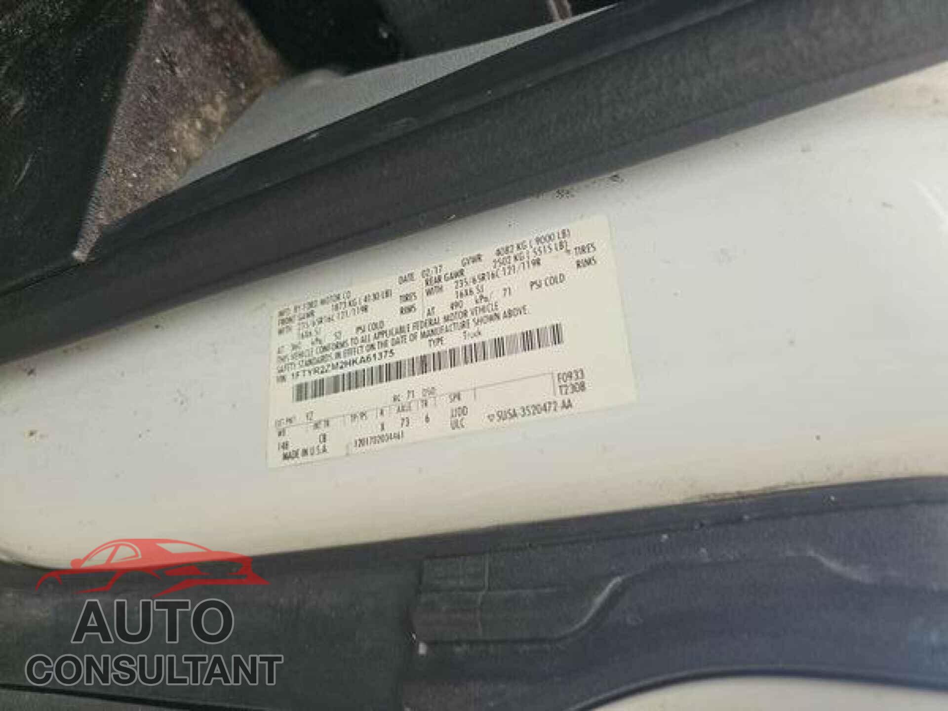 FORD TRANSIT 2017 - 1FTYR2ZM2HKA61375