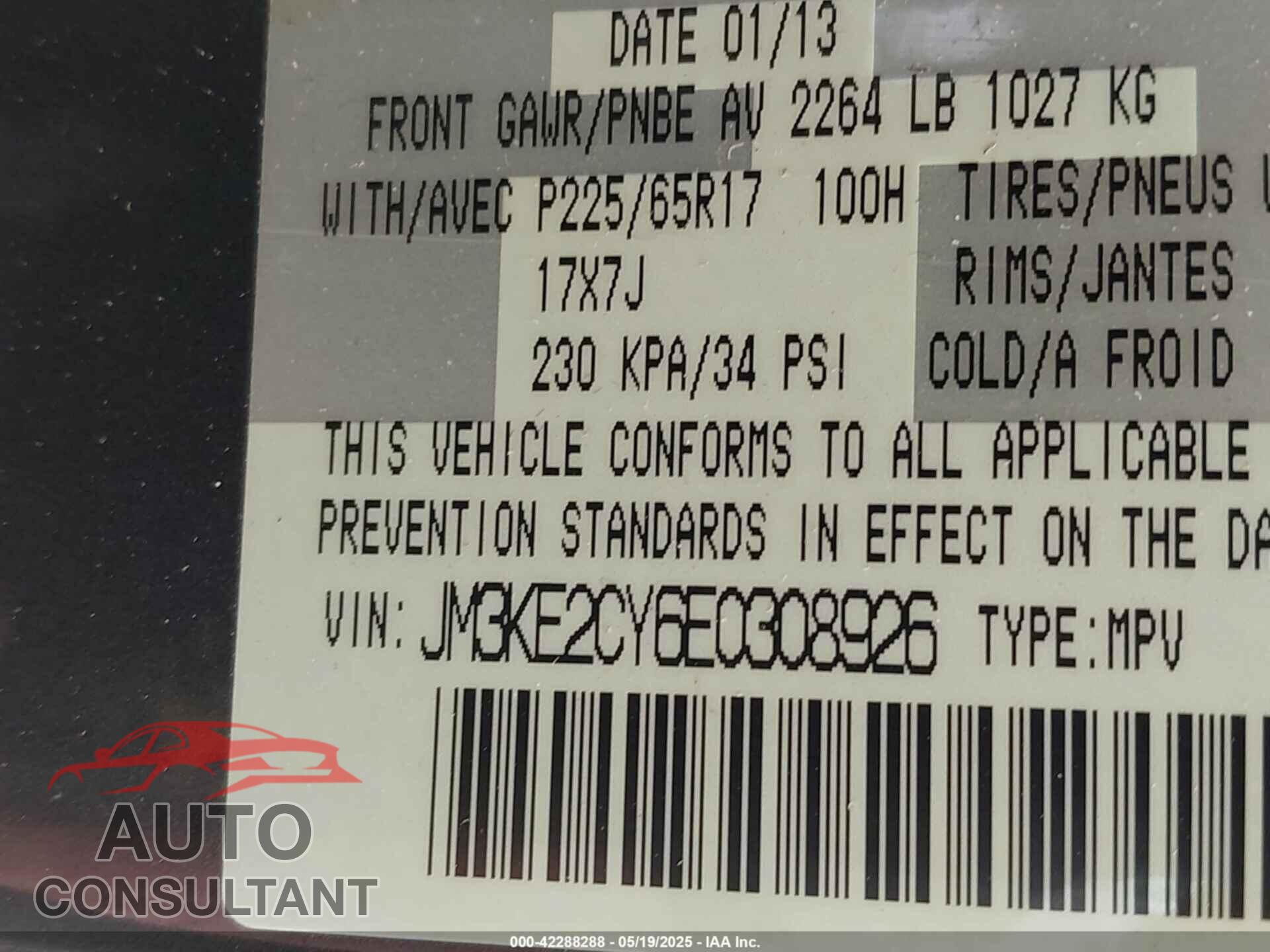 MAZDA CX-5 2014 - JM3KE2CY6E0308926