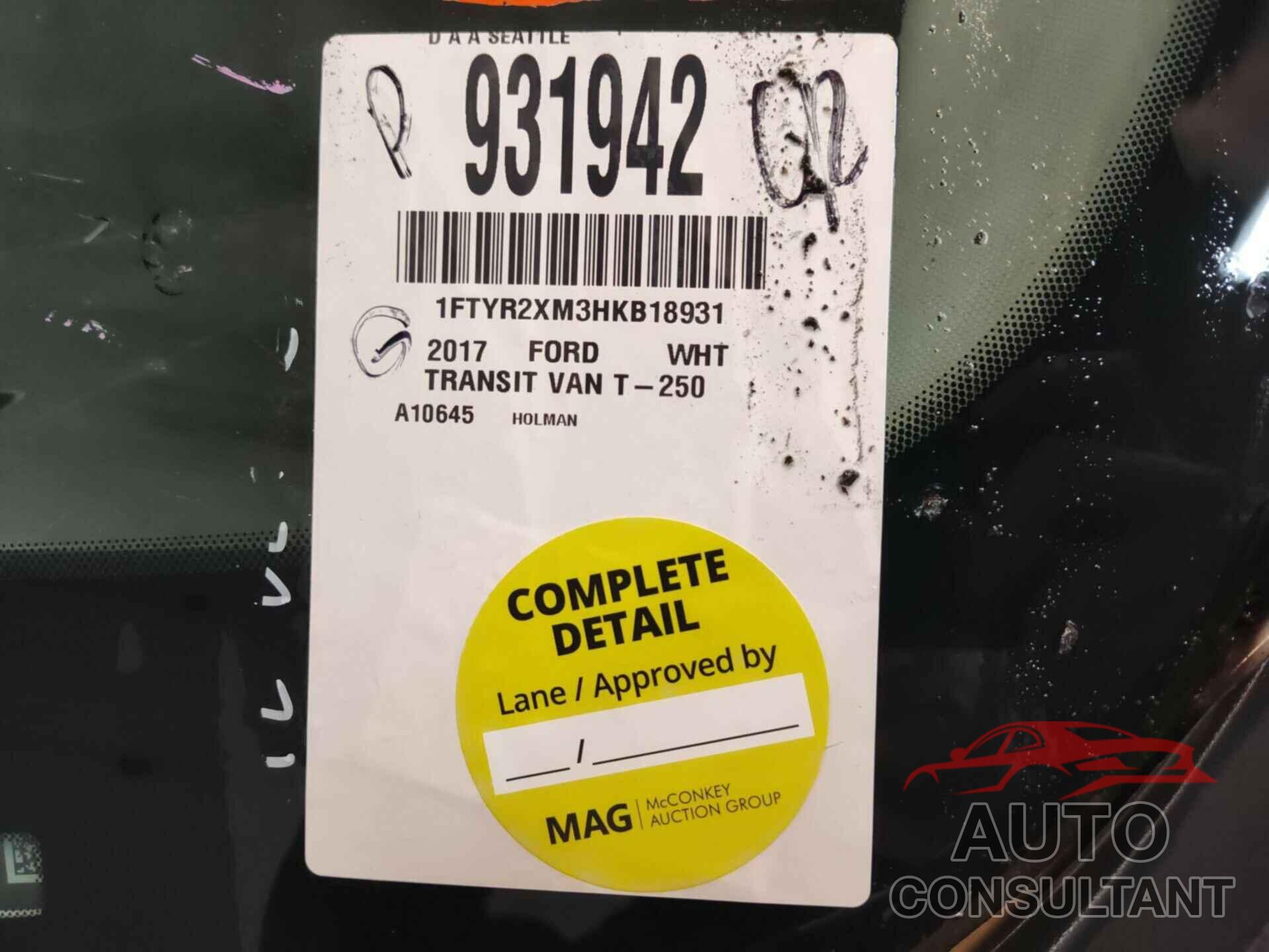 FORD TRANSIT 2017 - 1FTYR2XM3HKB18931