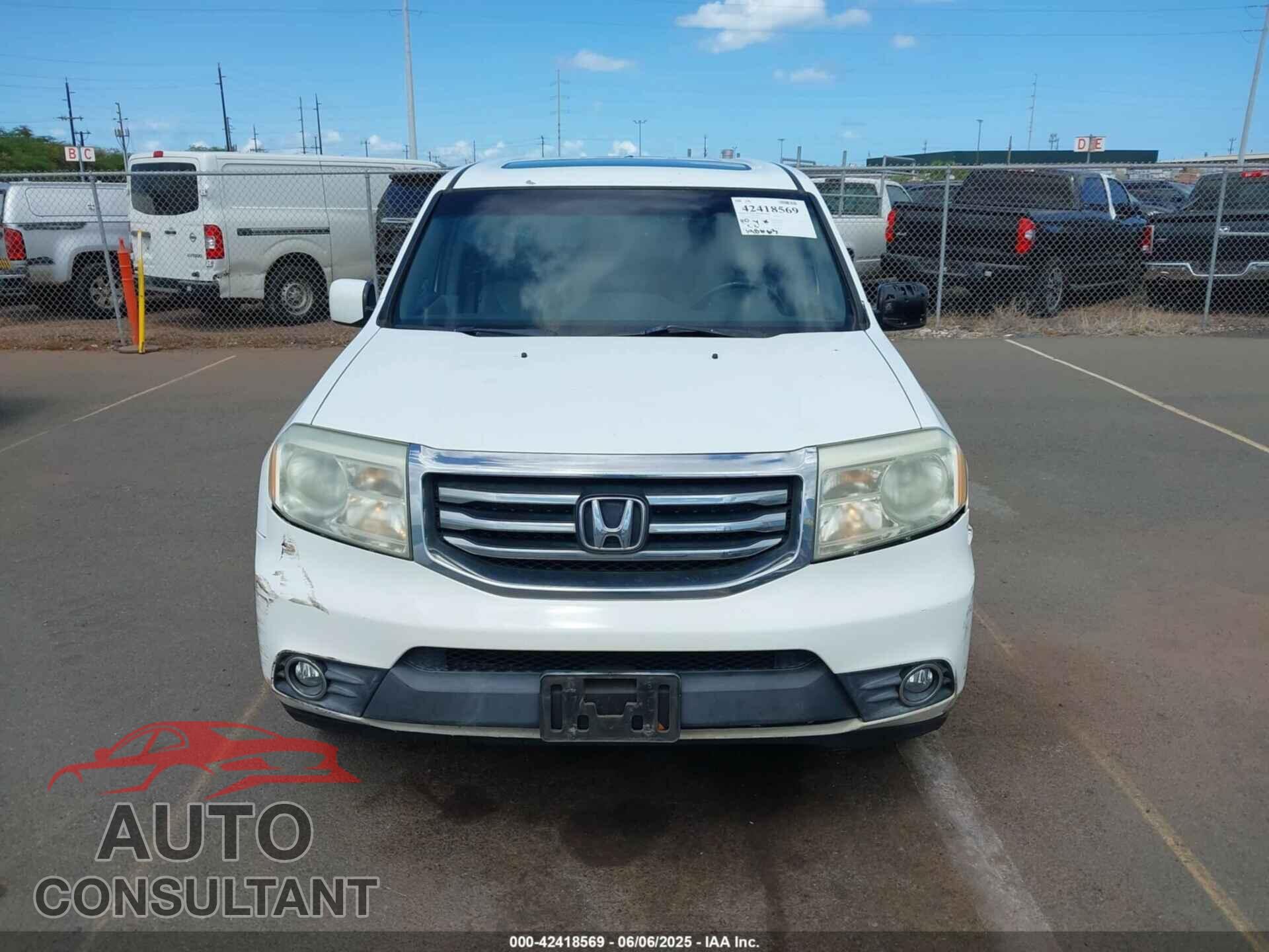 HONDA PILOT 2012 - 5FNYF3H58CB038651