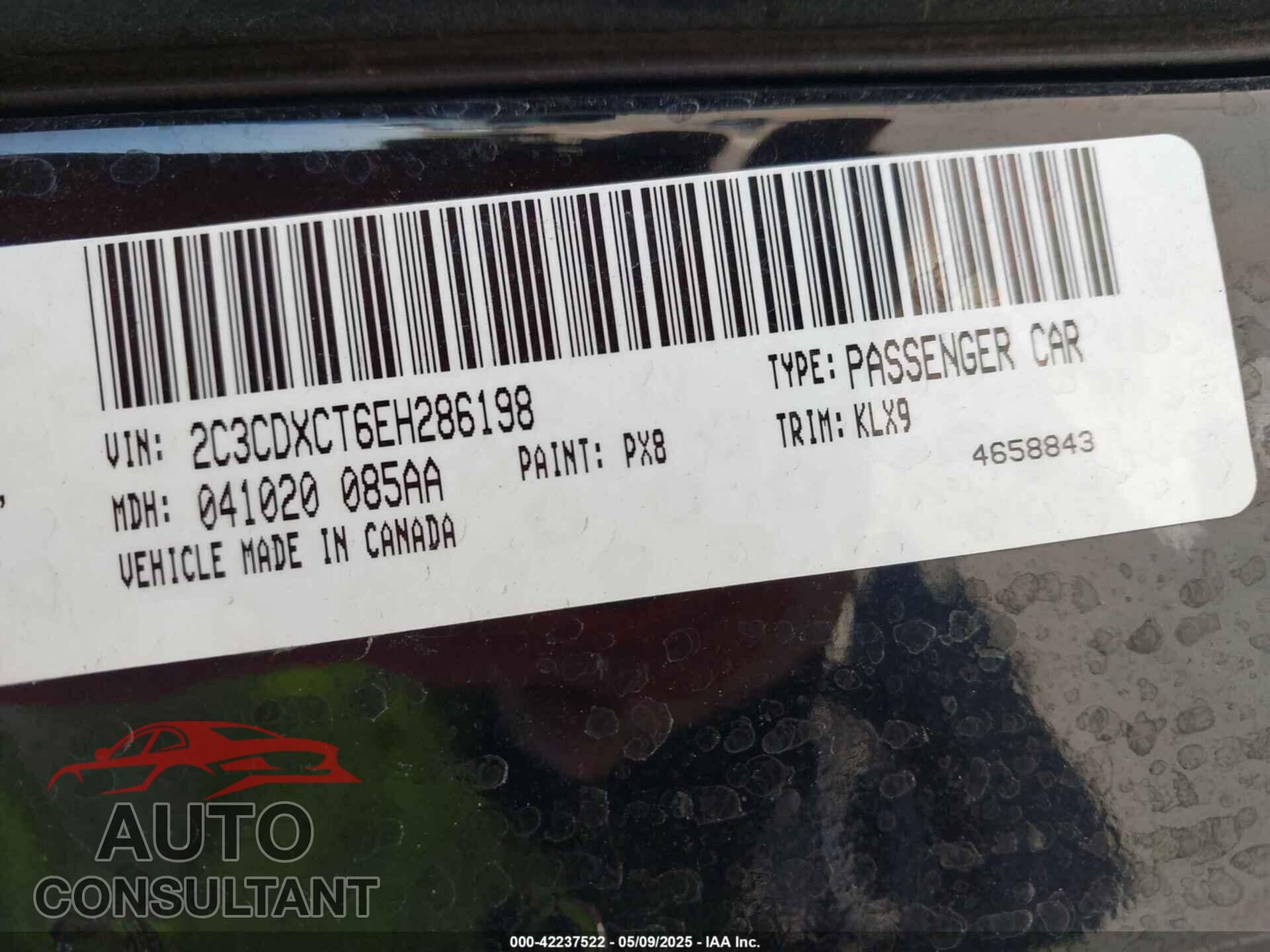 DODGE CHARGER 2014 - 2C3CDXCT6EH286198