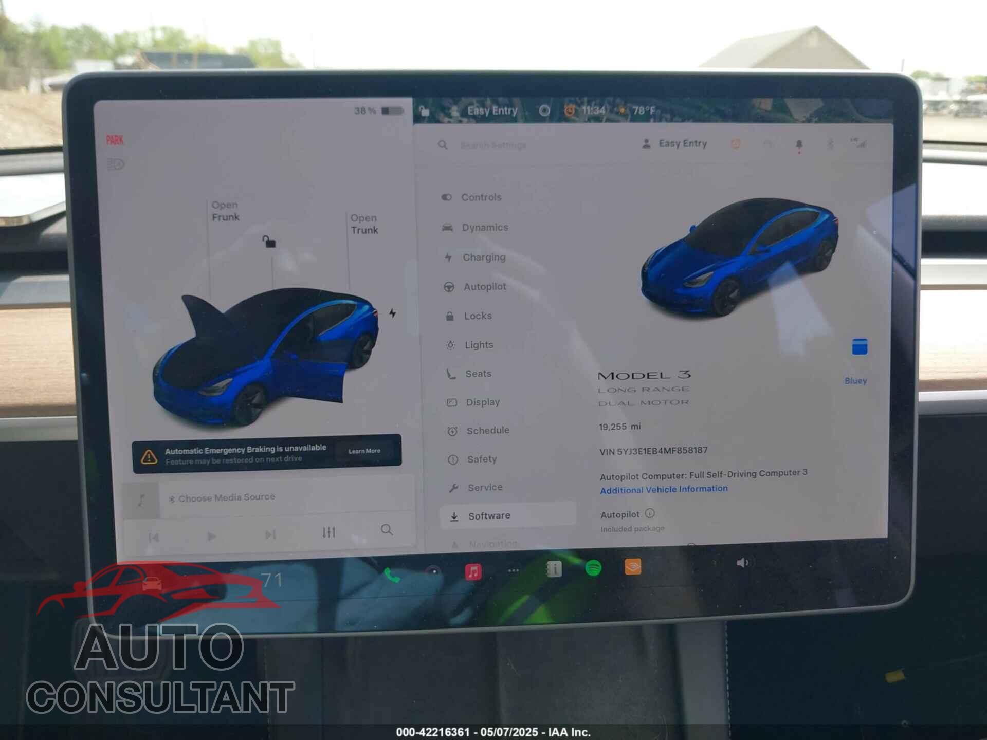 TESLA MODEL 3 2021 - 5YJ3E1EB4MF858187