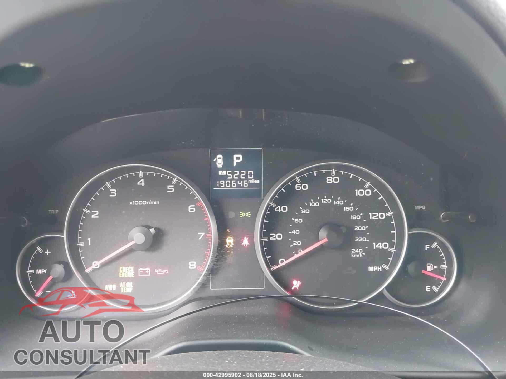 SUBARU OUTBACK 2013 - 4S4BRBGC9D3214916