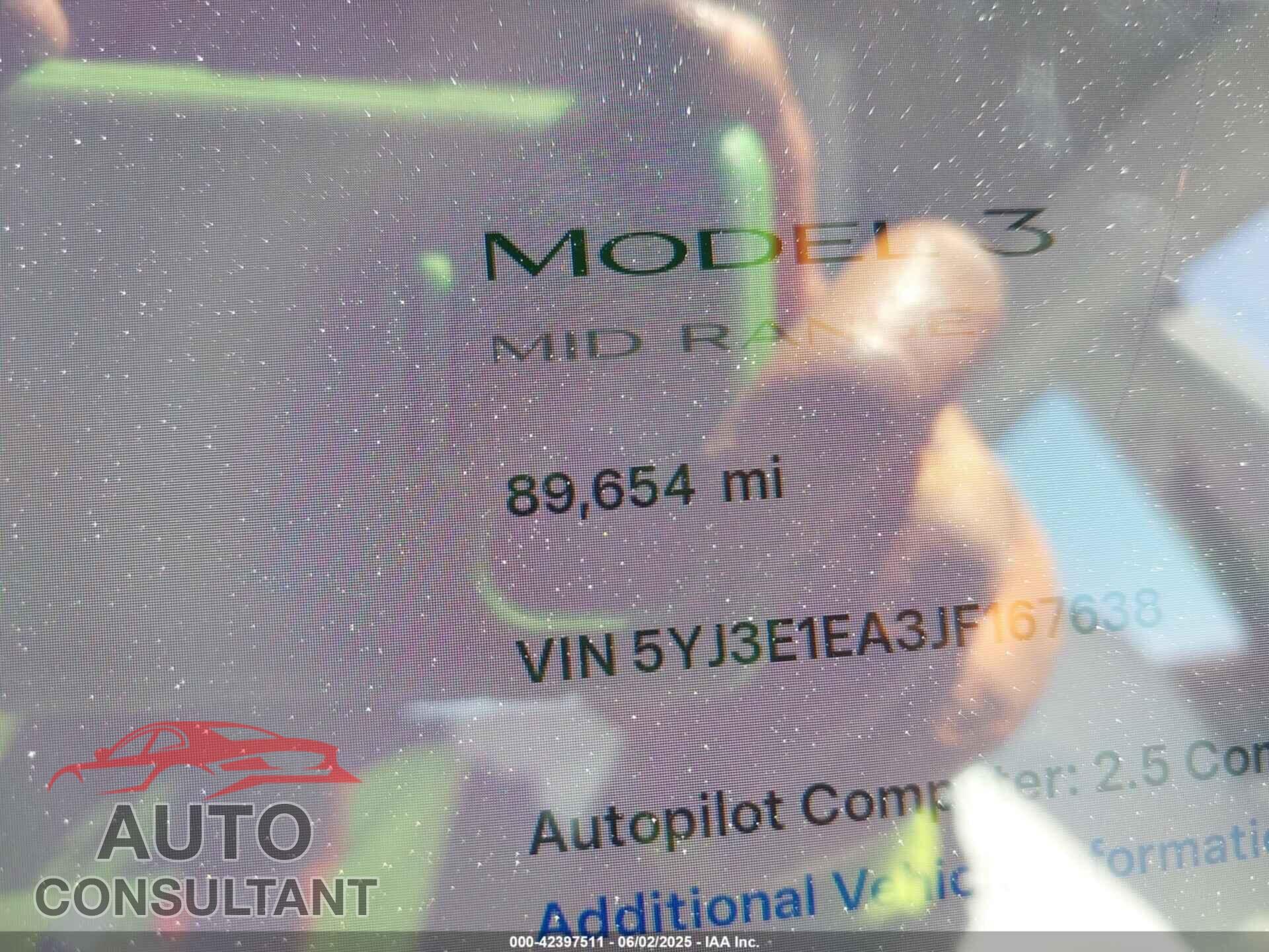 TESLA MODEL 3 2018 - 5YJ3E1EA3JF167638