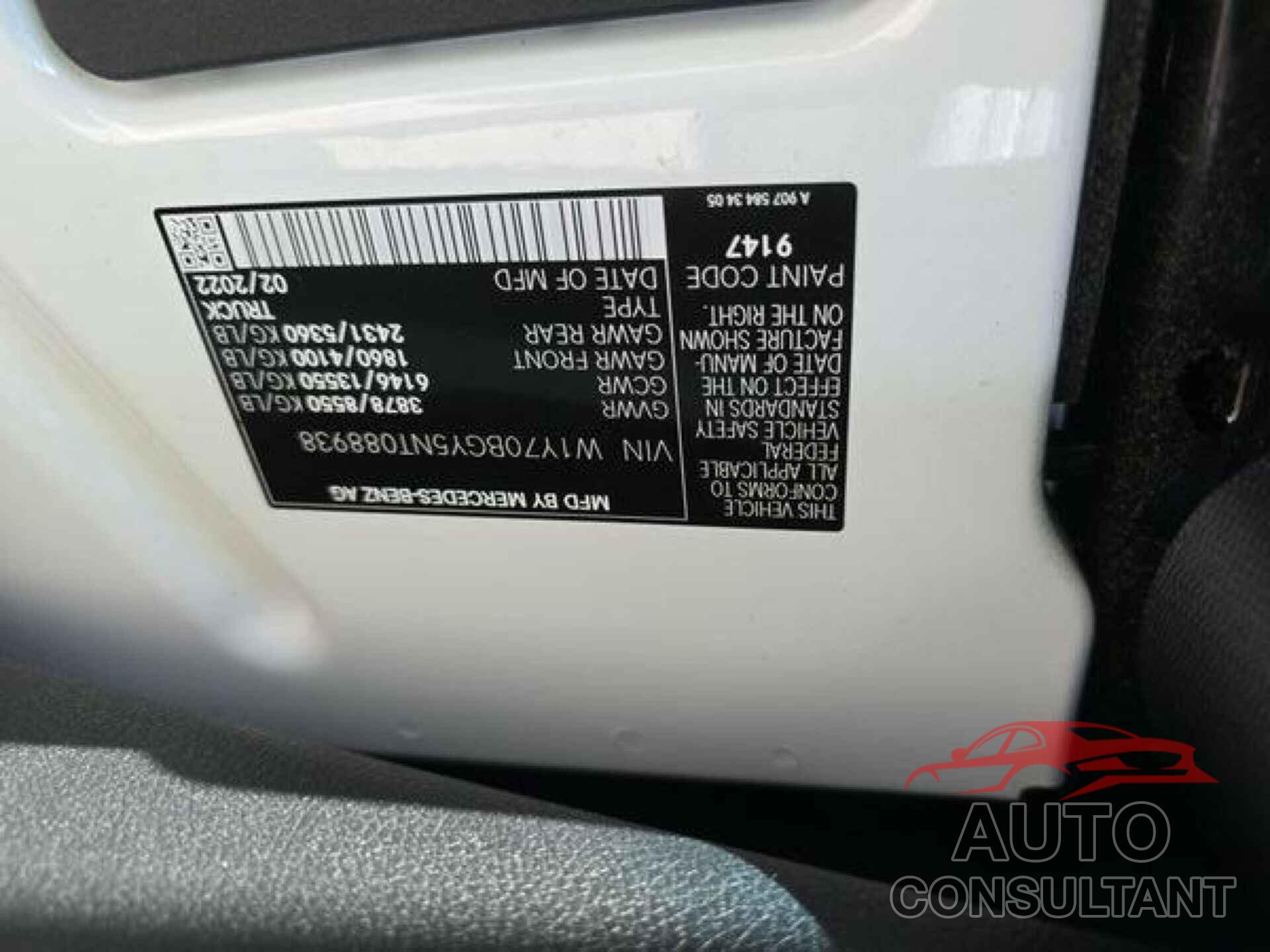 MERCEDES-BENZ SPRINTER 2022 - W1Y70BGY5NT088938