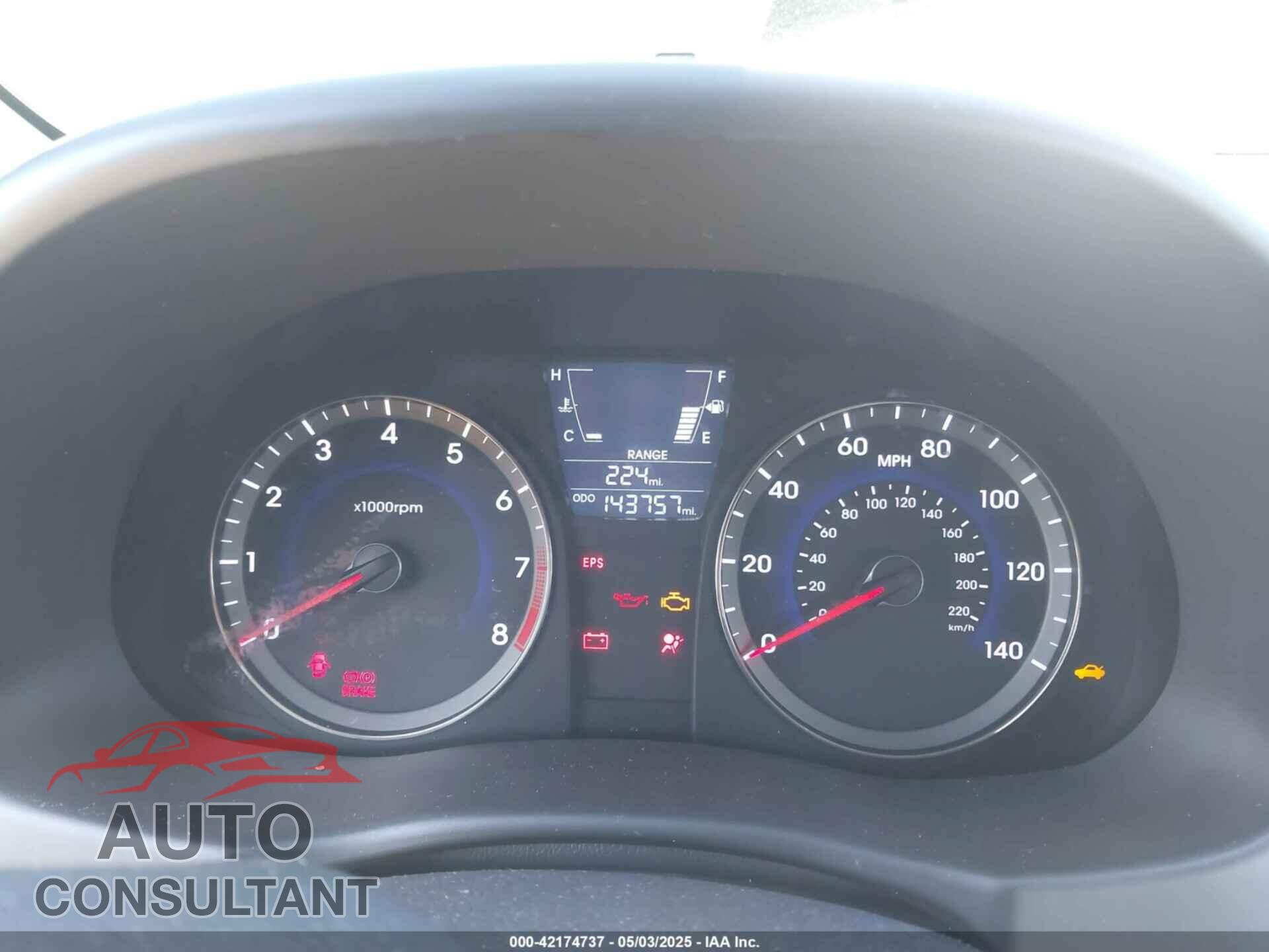 HYUNDAI ACCENT 2013 - KMHCT4AE1DU542207