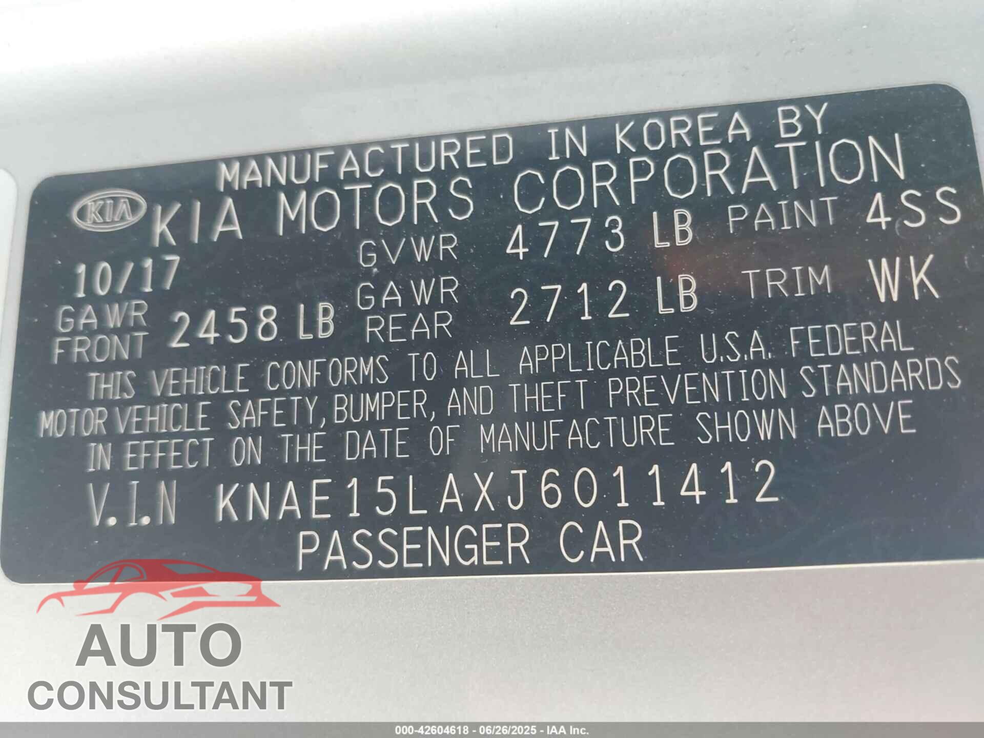 KIA STINGER 2018 - KNAE15LAXJ6011412