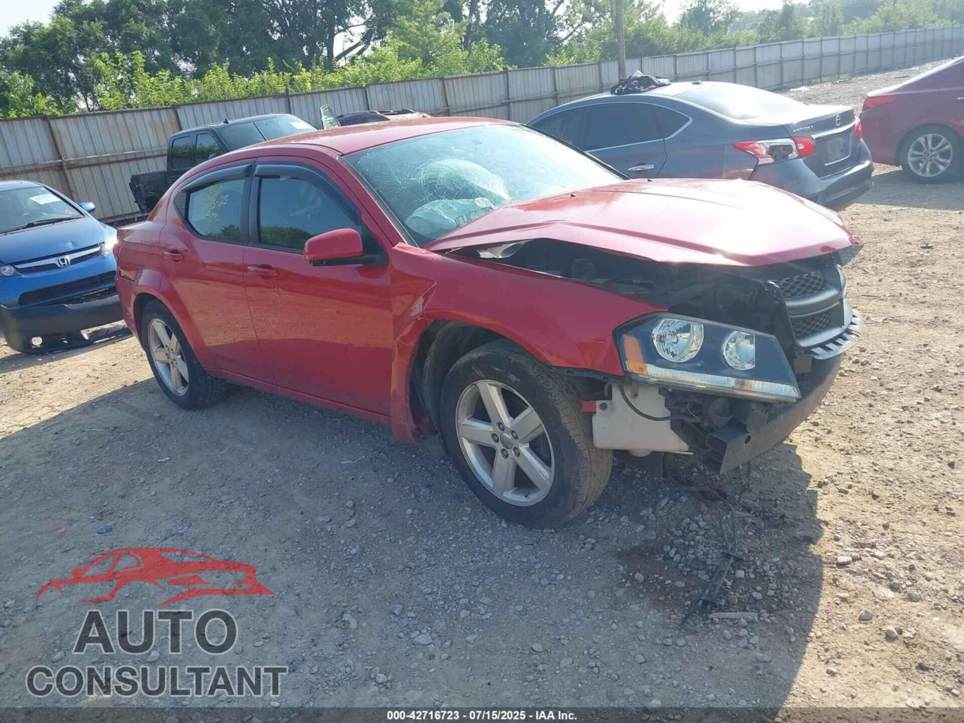 DODGE AVENGER 2012 - 1C3CDZCB1CN215353