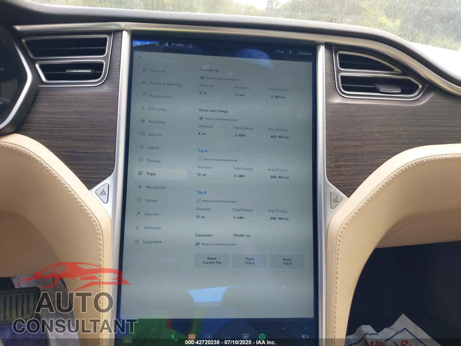 TESLA MODEL S 2015 - 5YJSA1H21FFP78013