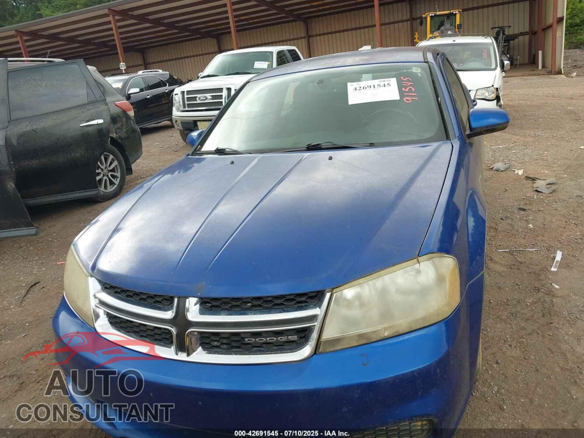 DODGE AVENGER 2012 - 1C3CDZCB6CN162603