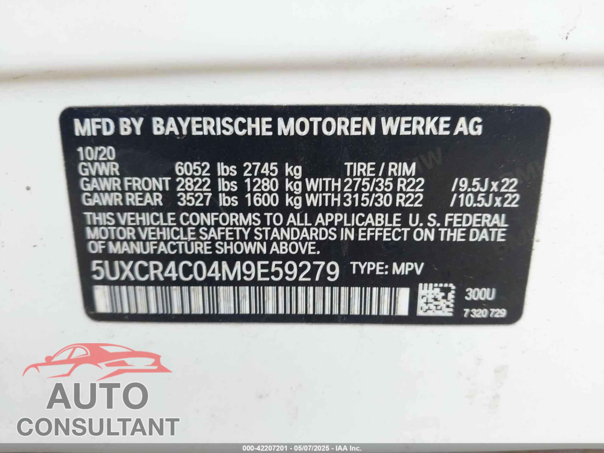 BMW X5 2021 - 5UXCR4C04M9E59279