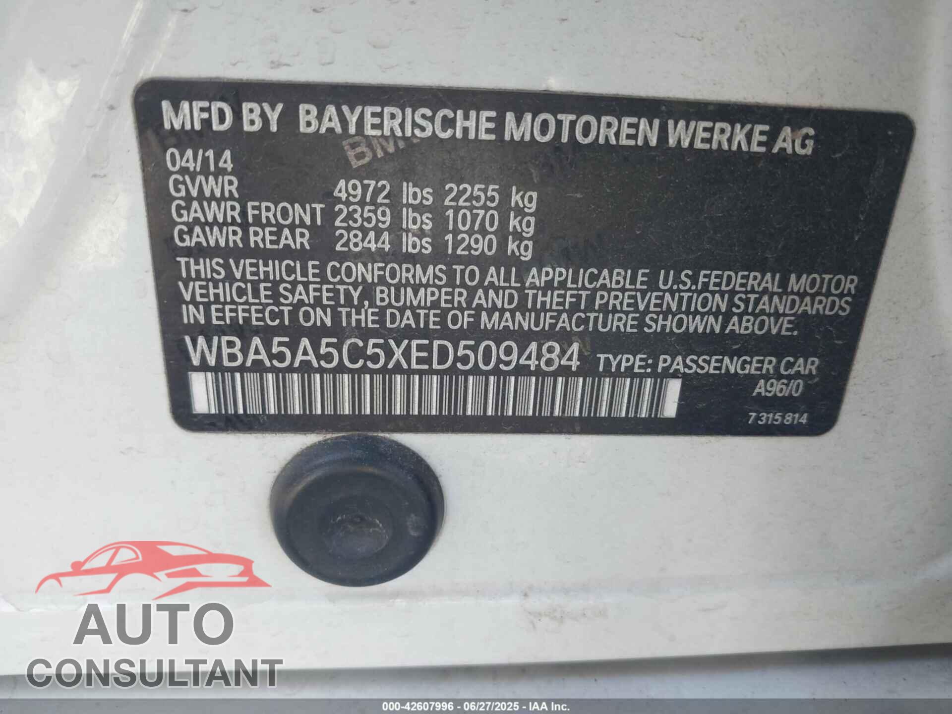 BMW 528I 2014 - WBA5A5C5XED509484