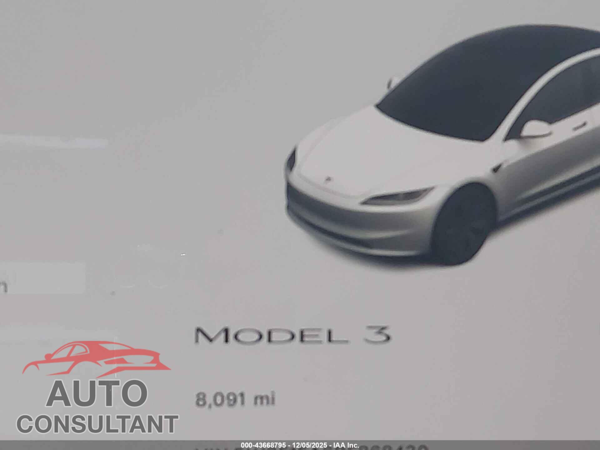 TESLA MODEL 3 2024 - 5YJ3E1EA6RF868430
