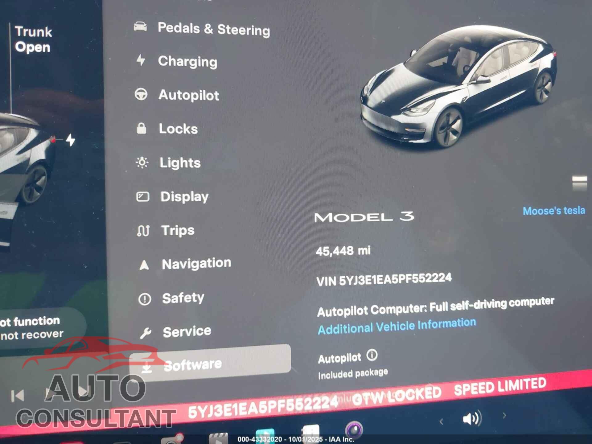 TESLA MODEL 3 2023 - 5YJ3E1EA5PF552224