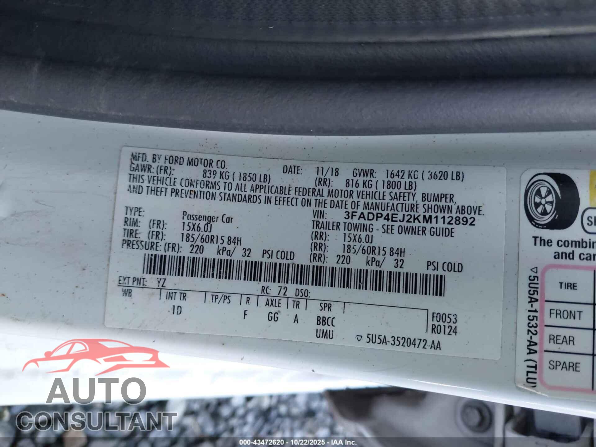 FORD FIESTA 2019 - 3FADP4EJ2KM112892