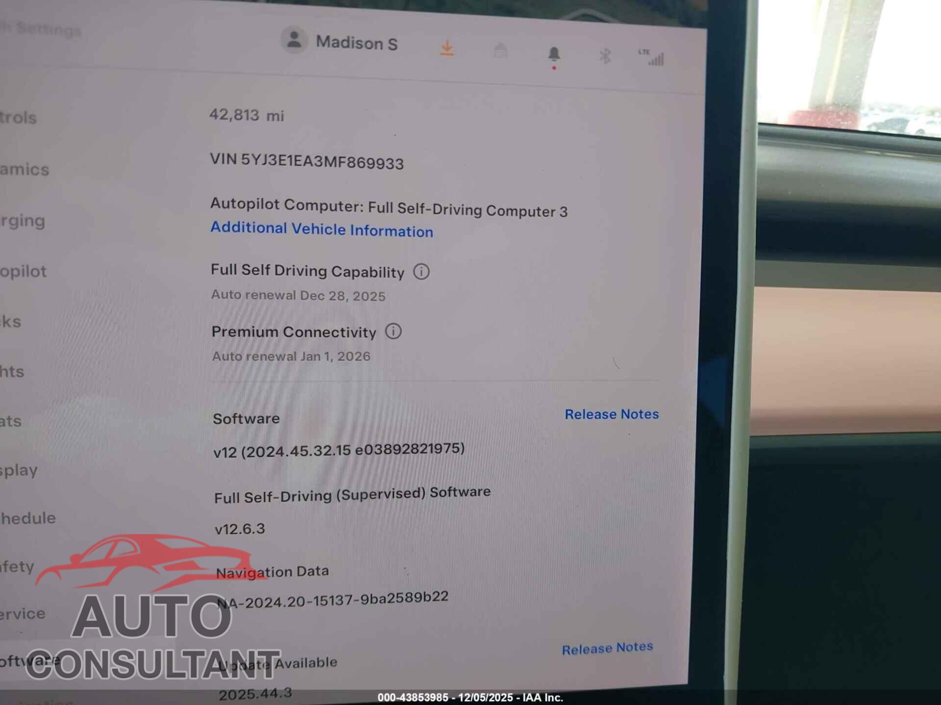 TESLA MODEL 3 2021 - 5YJ3E1EA3MF869933