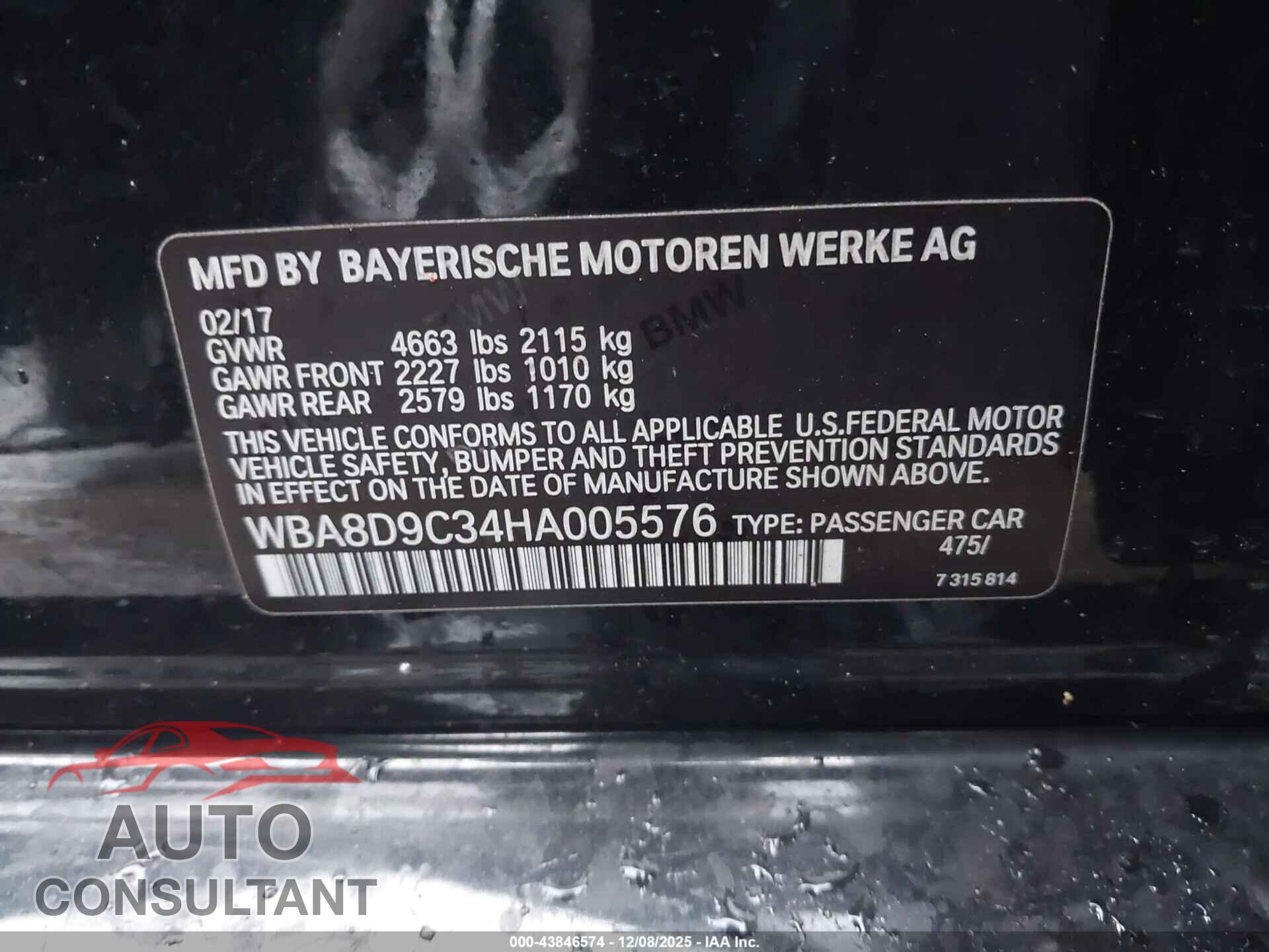 BMW 330I 2017 - WBA8D9C34HA005576