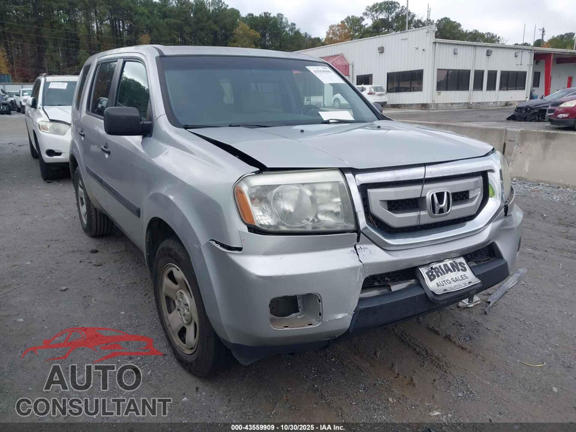 HONDA PILOT 2011 - 5FNYF3H22BB034230