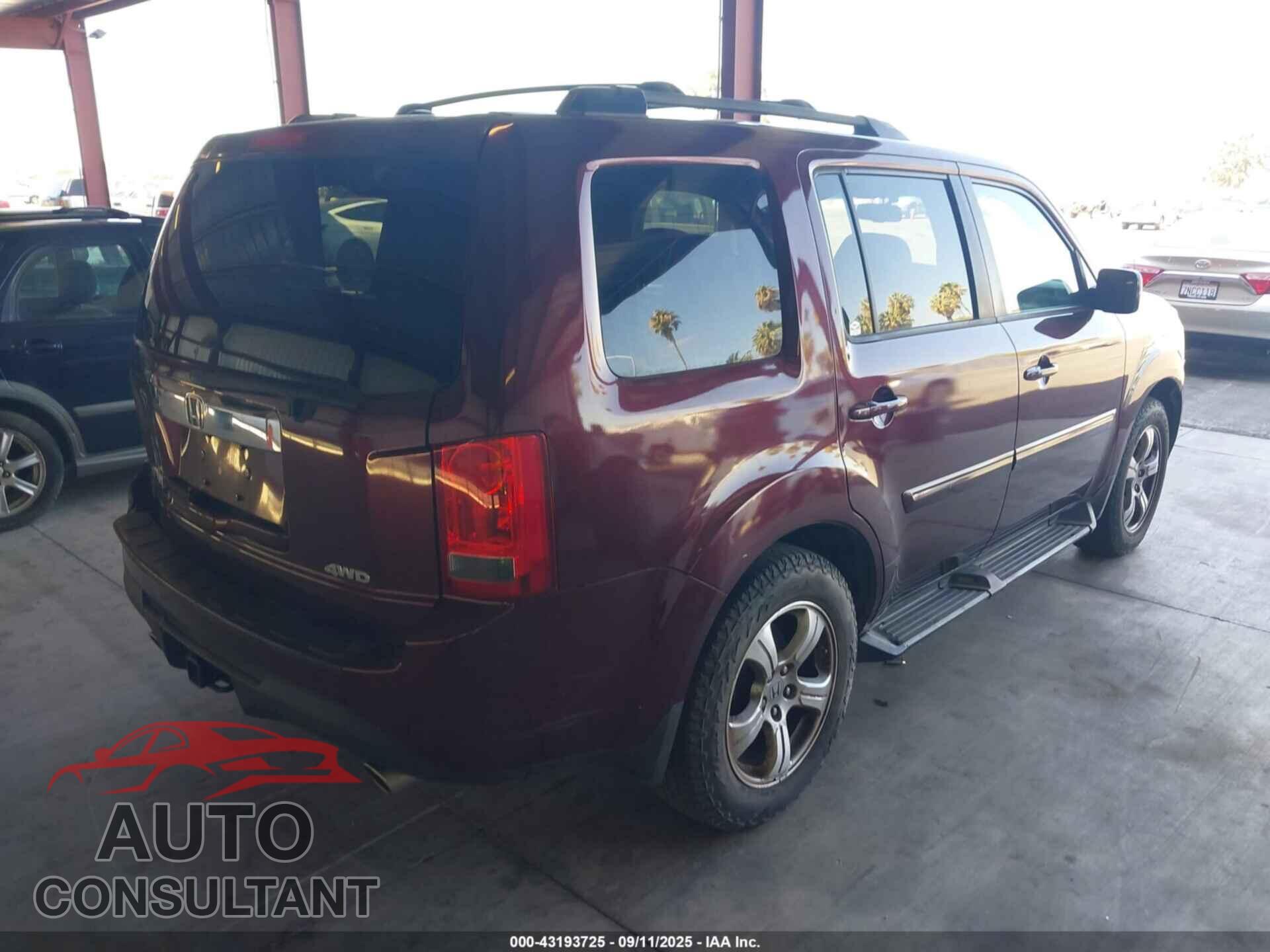HONDA PILOT 2012 - 5FNYF4H54CB080742