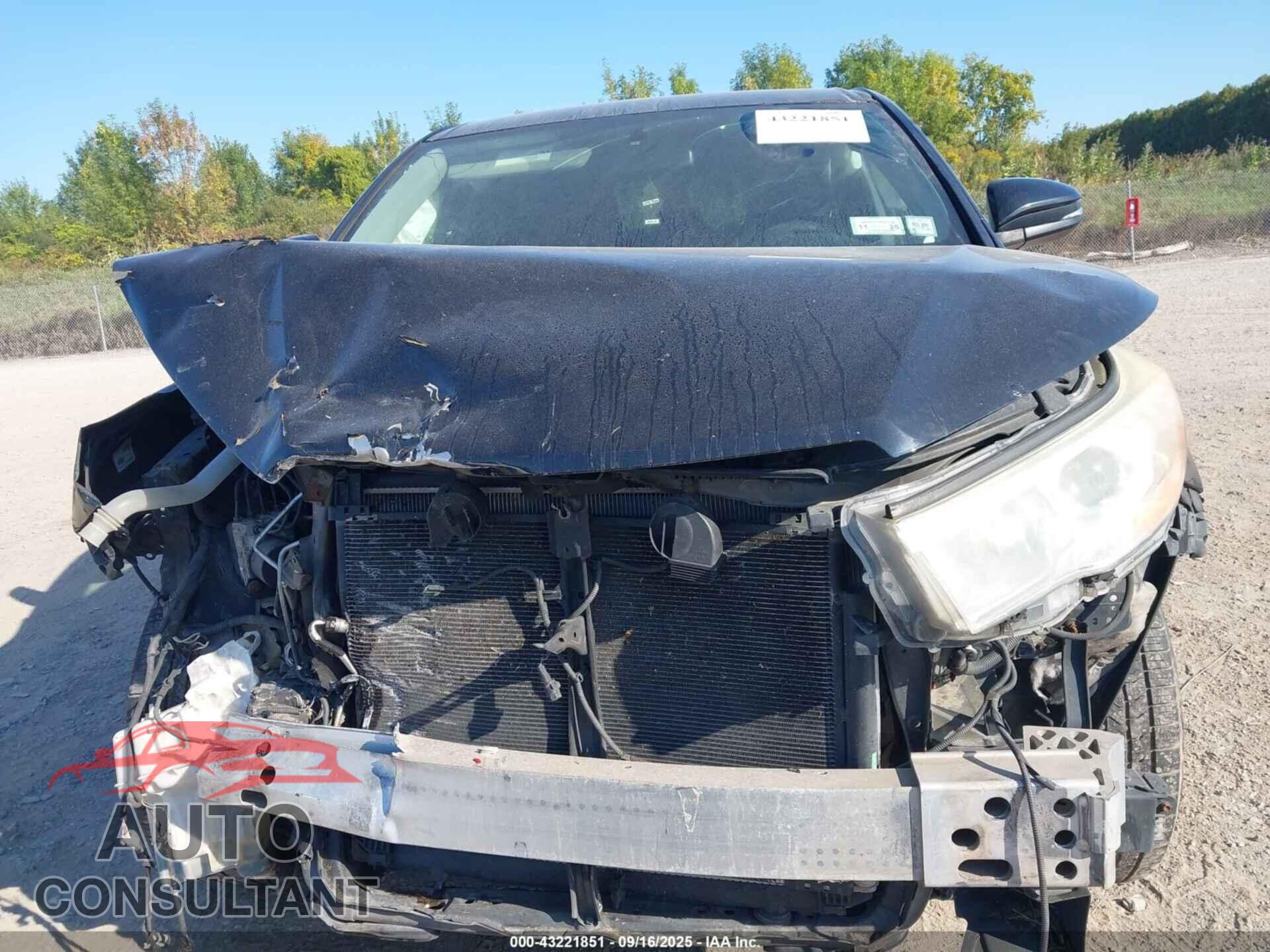 TOYOTA HIGHLANDER 2016 - 5TDBKRFH9GS227490