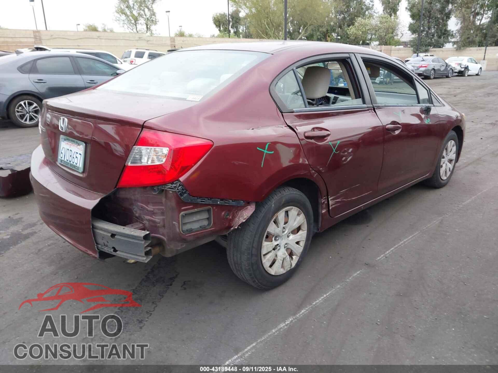 HONDA CIVIC 2012 - JHMFB2F51CS006027
